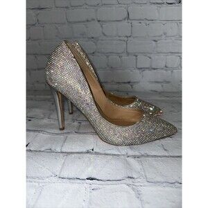 Steve Madden ALTISHA-R Embellished Rhinestone Pump Women's 7M Iridescent Pumps